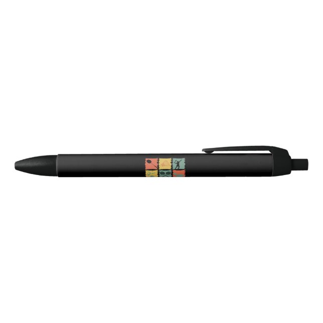 Badminton Badminton Player Retro Black Ink Pen (Top)