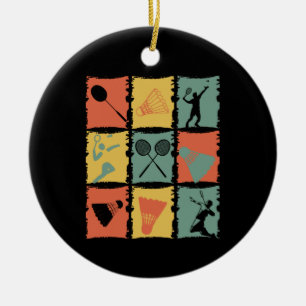 Badminton Badminton Player Retro Ceramic Ornament