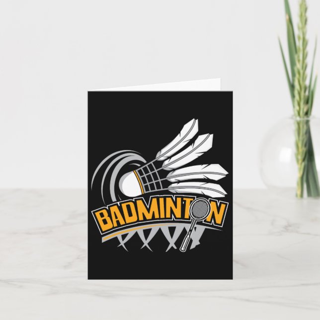 Badminton - Badminton Player Shuttle Birdie  Card (Front)
