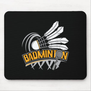 Badminton - Badminton Player Shuttle Birdie Mouse Pad