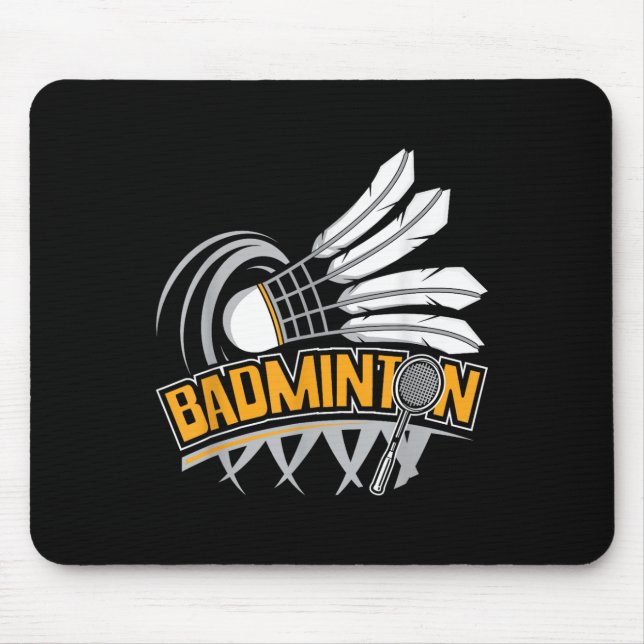Badminton - Badminton Player Shuttle Birdie  Mouse Pad (Front)