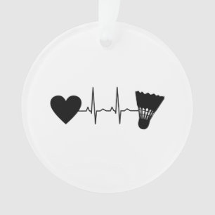 Badminton Ball Heartbeat Ornament
