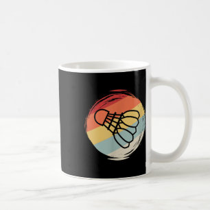Badminton Ball Vintage 60s 70s Style Design, Badmi Coffee Mug