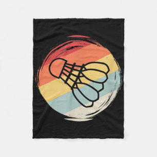 Badminton Ball Vintage 60s 70s Style Design, Badmi Fleece Blanket