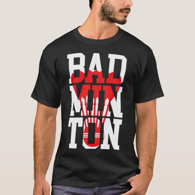 Badminton big font badminton coach s badminton rac T-Shirt (Front)