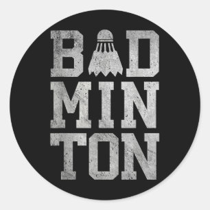 Badminton Birdies Shuttle Badminton Players And Lo Classic Round Sticker
