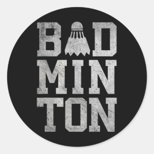 Badminton Birdies Shuttle Badminton Players And Lo Classic Round Sticker