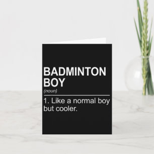 Badminton Boy Noun Definition Shuttle Badminton Pl Card