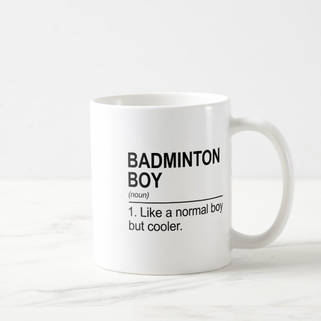 Badminton Boy Noun Definition Shuttle Badminton Pl Coffee Mug (Right)
