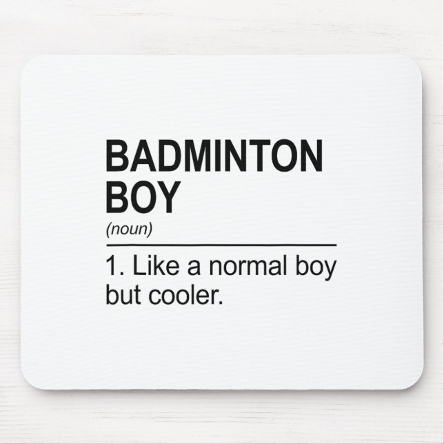 Badminton Boy Noun Definition Shuttle Badminton Pl Mouse Pad (Front)