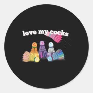 Badminton Buddies- Shuttle Sweethearts Fun & C Classic Round Sticker