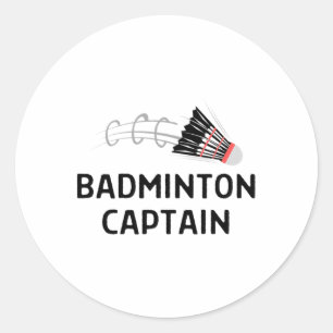 Badminton Captain Outfit Women Men  Classic Round Sticker