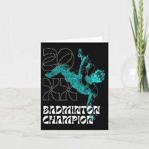 Badminton Champion Racket Shuttle Tournament Winne Card