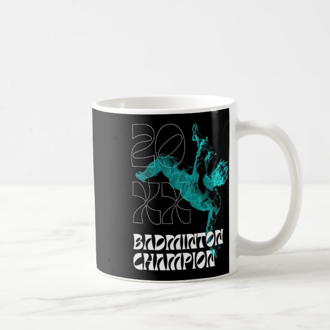 Badminton Champion Racket Shuttle Tournament Winne Coffee Mug (Right)