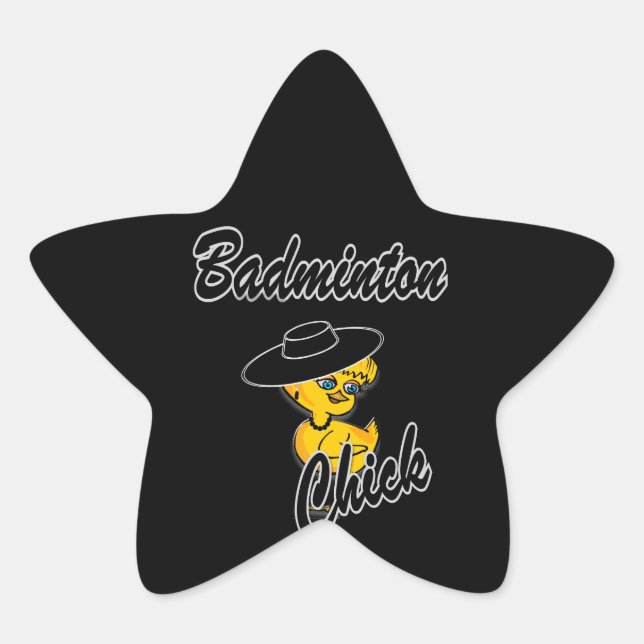 Badminton Chick #4 Star Sticker (Front)