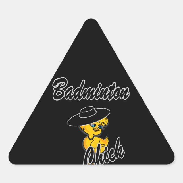 Badminton Chick #4 Triangle Sticker (Front)
