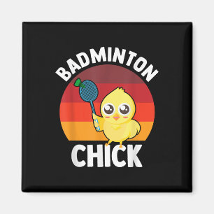 Badminton Chick Badminton Player Shuttle Sports Sm Magnet