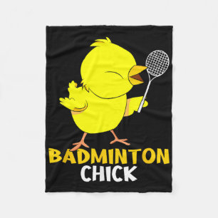 Badminton Chick Chicken Birdie Women Badminton Fleece Blanket