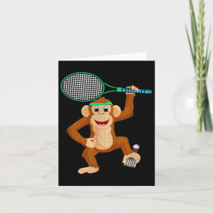 Badminton Chimpanzee Animal Sport Humour Shirt Gif Card