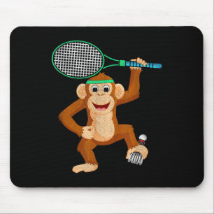 Badminton Chimpanzee Animal Sport Humour Shirt Gif Mouse Pad