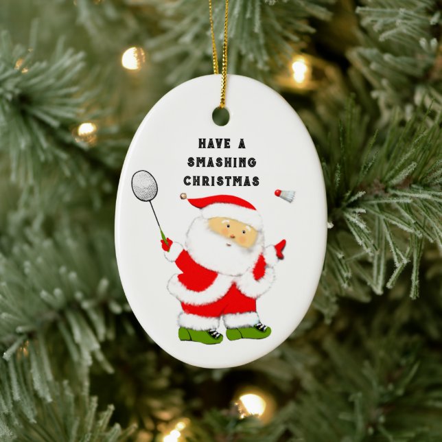 Badminton Christmas Collectable Ceramic Ornament (Tree)