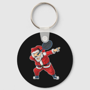 Badminton Christmas Dabbing Santa Claus With Shutt Key Ring