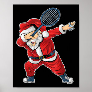 Badminton Christmas Dabbing Santa Claus With Shutt Poster