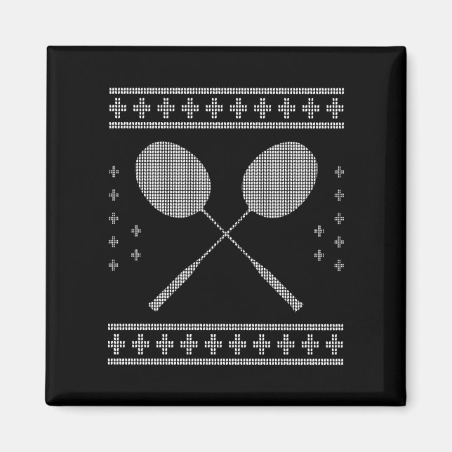Badminton Christmas Magnet (Front)
