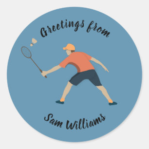 Badminton Classic Round Sticker