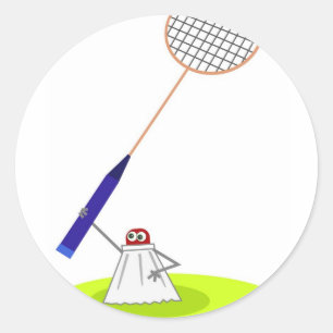 Badminton Classic Round Sticker