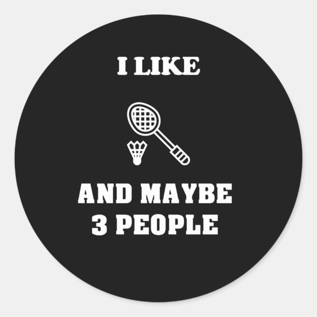 Badminton Classic Round Sticker (Front)