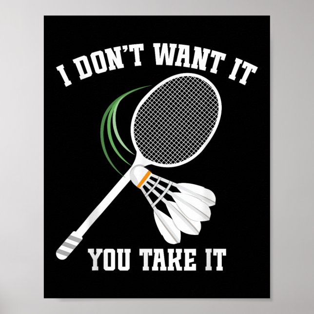 Badminton Coach No Crying Shuttle Badminton Player Poster (Front)