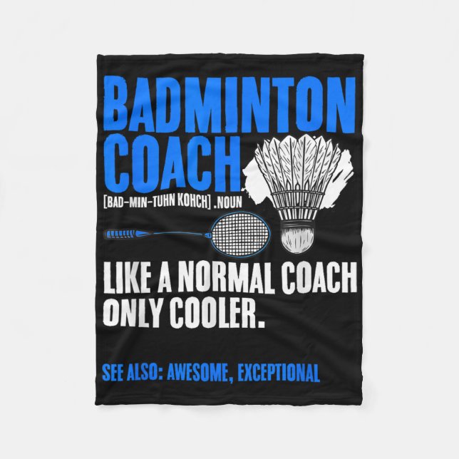 Badminton Coach Racket Shuttle Hobby Badminton Pla Fleece Blanket (Front)