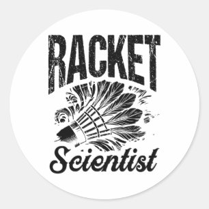 Badminton Coach Shuttle Racket Classic Round Sticker