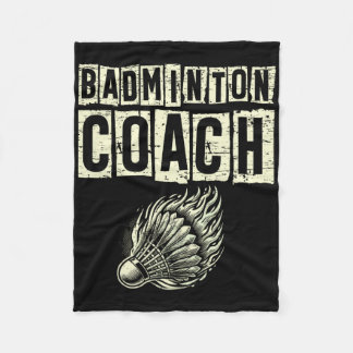 Badminton Coach Shuttle Racket  Fleece Blanket