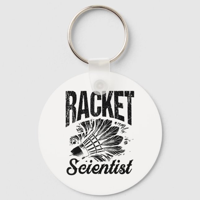 Badminton Coach Shuttle Racket  Key Ring (Front)