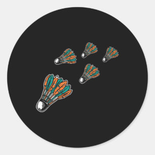 Badminton Colourful Shuttle For Badminton Player M Classic Round Sticker