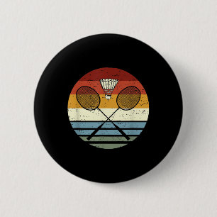 Badminton - Cool Vintage Retro Sport Outfit Racket 6 Cm Round Badge