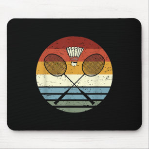 Badminton - Cool Vintage Retro Sport Outfit Racket Mouse Pad