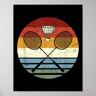 Badminton - Cool Vintage Retro Sport Outfit Racket Poster