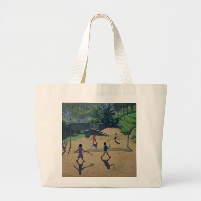 Badminton Coonoor India Large Tote Bag (Front)