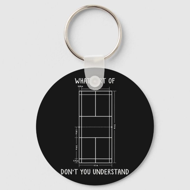 Badminton Court Dimensions Funny Badminton Player  Key Ring (Front)