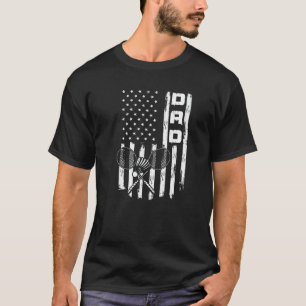 Badminton Dad American Flag Usa Badminton Player B T-Shirt