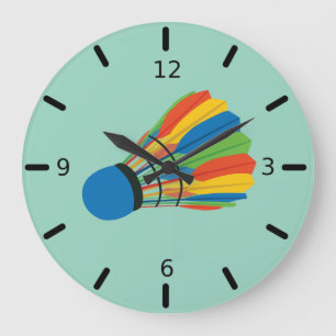 Badminton  Design Large Clock