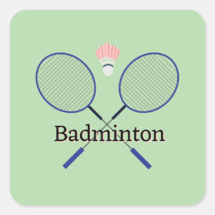 Badminton Design Square Sticker
