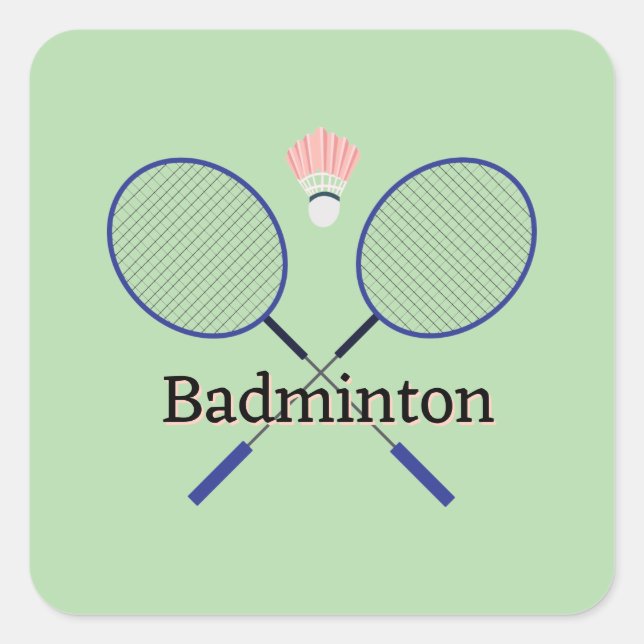Badminton Design  Square Sticker (Front)