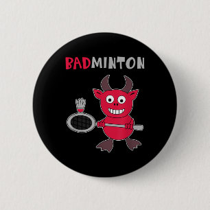 Badminton Devil Badminton Player Shuttle Sports Sm 6 Cm Round Badge