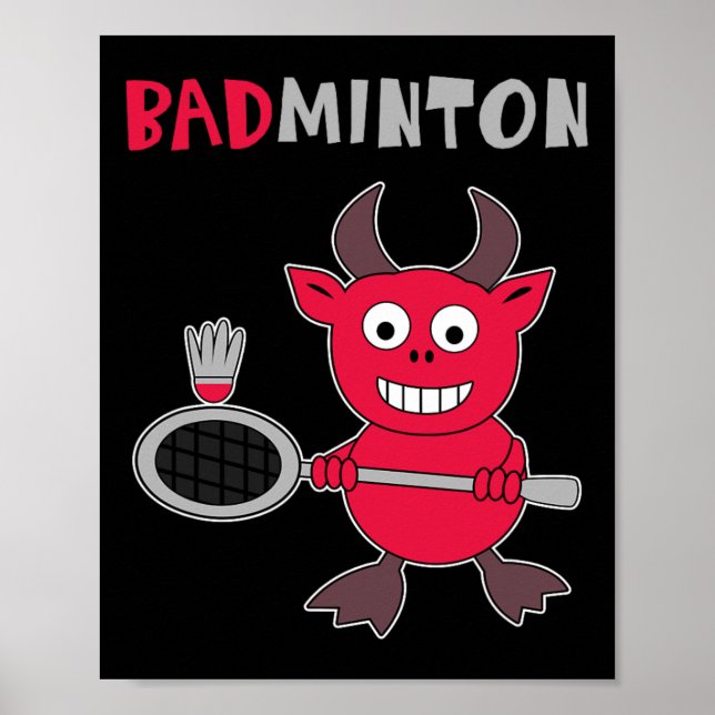 Badminton Devil Badminton Player Shuttle Sports Sm Poster (Front)