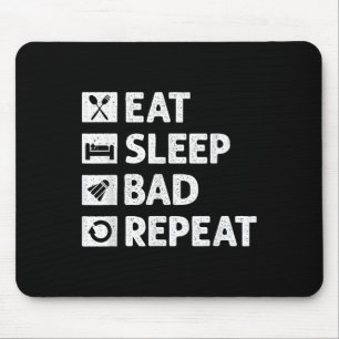 Badminton Eat Sleep Repeat Funny Shuttle Meme Mouse Pad