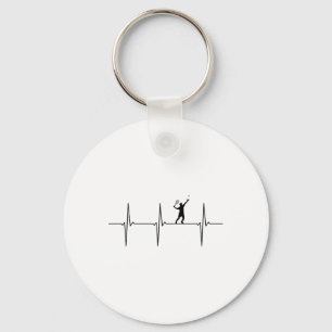Badminton Ecg Heartbeat Shuttle Pulse Frequency 1 Key Ring